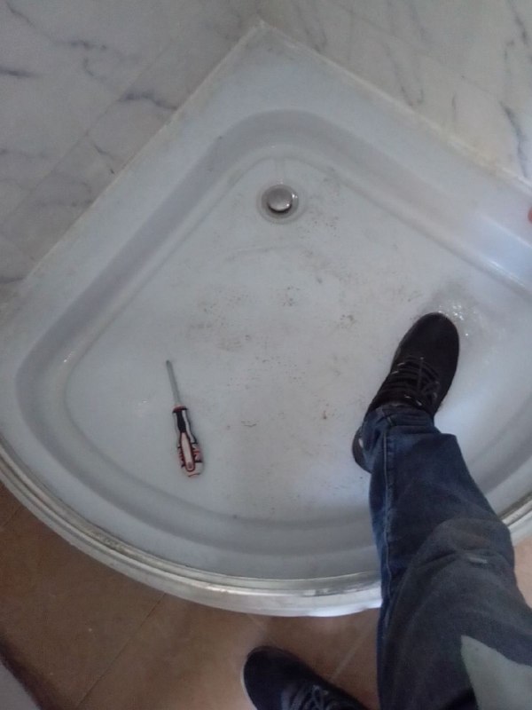 Main drain clear — Before