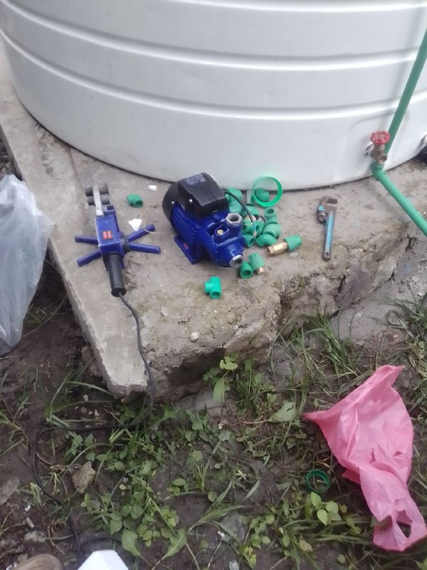 Bathroom pipe run — Before