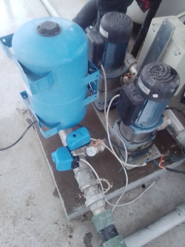 Dual water-pump booster set installed on site